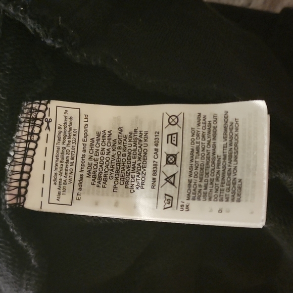 Adidas Size Medium Black Long Sleeve Sweater Crew Neck - Picture 4 of 5